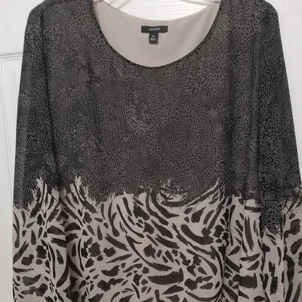 Alfani black with leopard print blouse